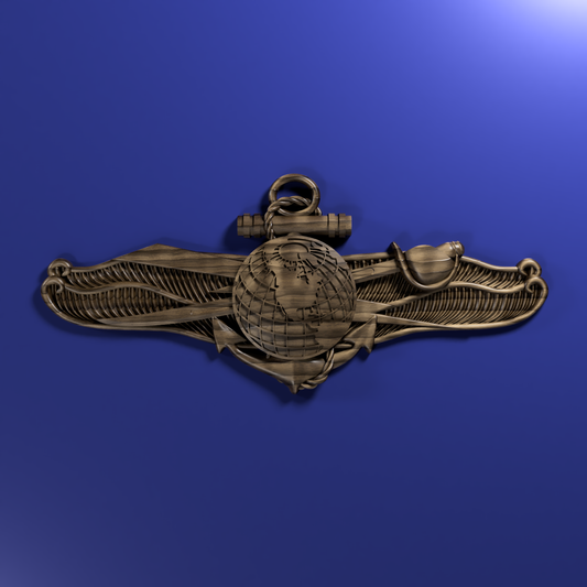 Navy Enlisted Information Warfare Specialist (EIWS) insignia, 3D stl file for CNC router
