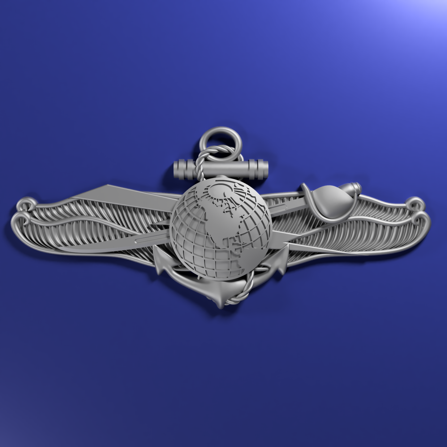Navy Enlisted Information Warfare Specialist (EIWS) insignia, 3D stl file for CNC router