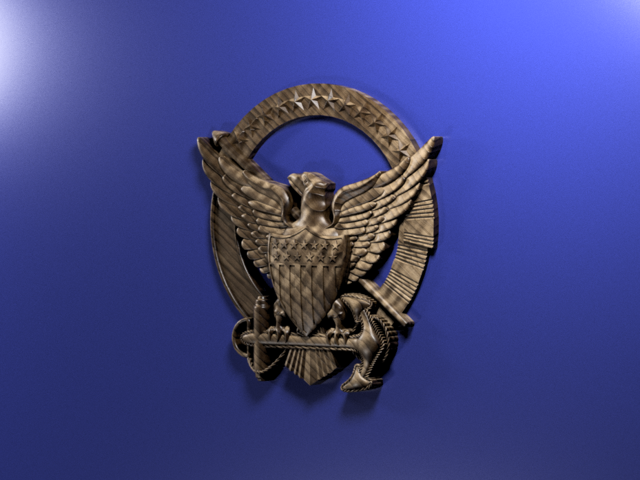 Coast Guard CO Afloat insignia 3D stl file for CNC router
