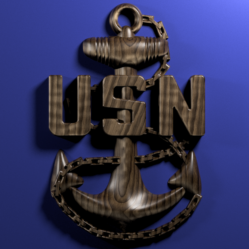 Navy Chief Petty Officer (CPO) insignia 3D stl file for CNC router