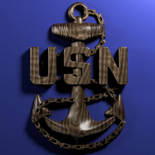 Navy Chief Petty Officer (CPO) insignia 3D stl file for CNC router