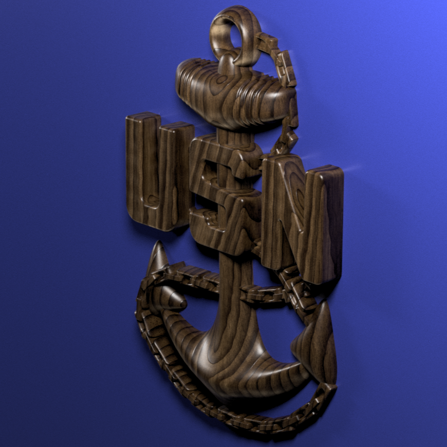 Navy Chief Petty Officer (CPO) insignia 3D stl file for CNC router