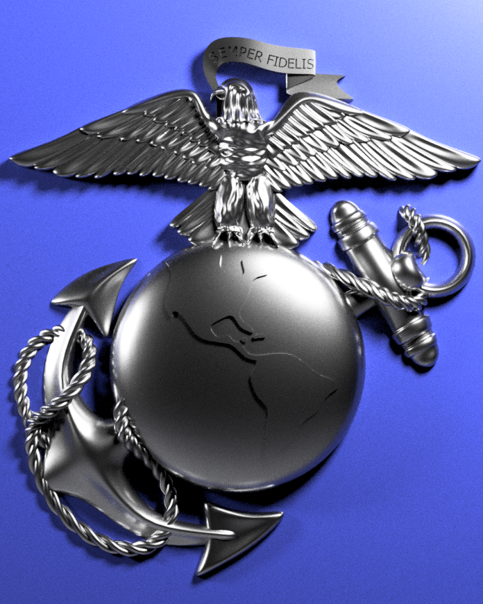 Eagle Globe Anchor EGA Insignia 3D stl file for CNC router