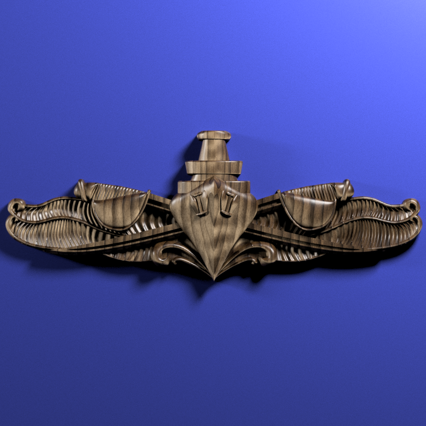 Navy Enlisted Surface Warfare Specialist ESWS Insignia 3D stl file for CNC router