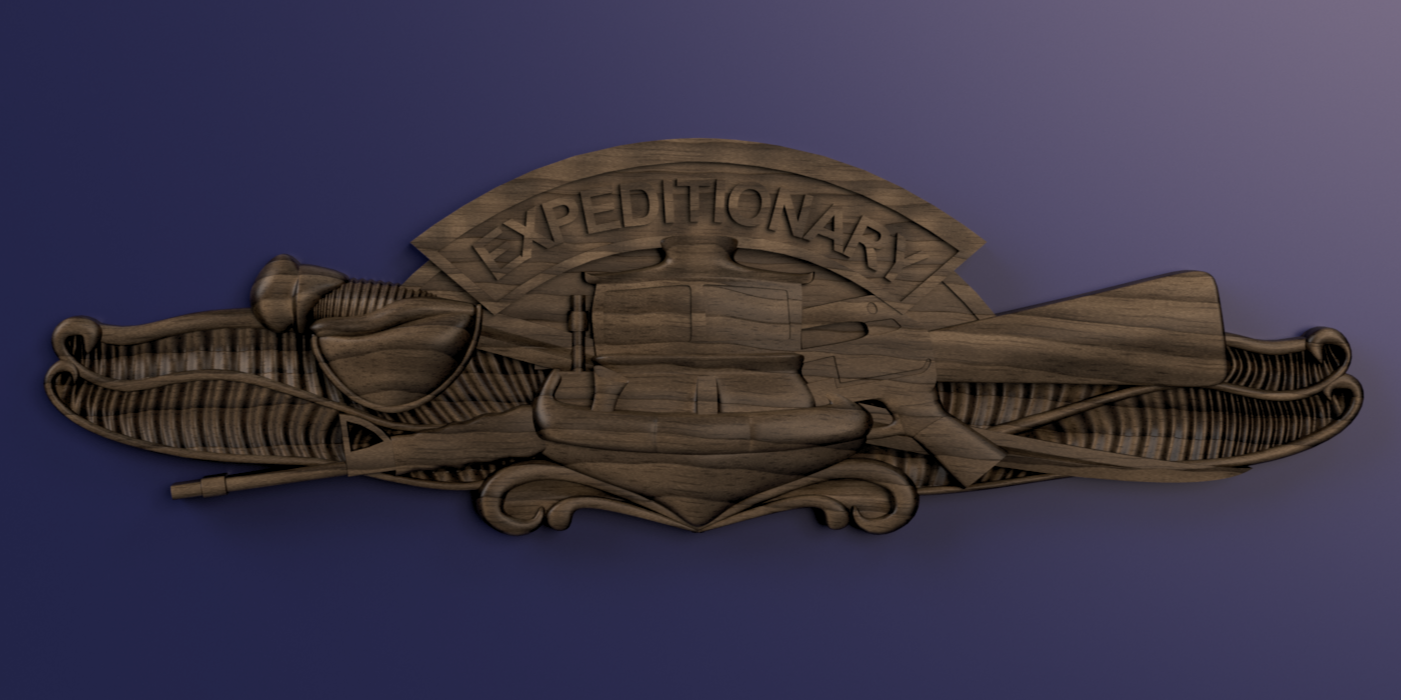 Navy Expeditionary Warfare (EXW) Insignia 3D stl file for CNC router
