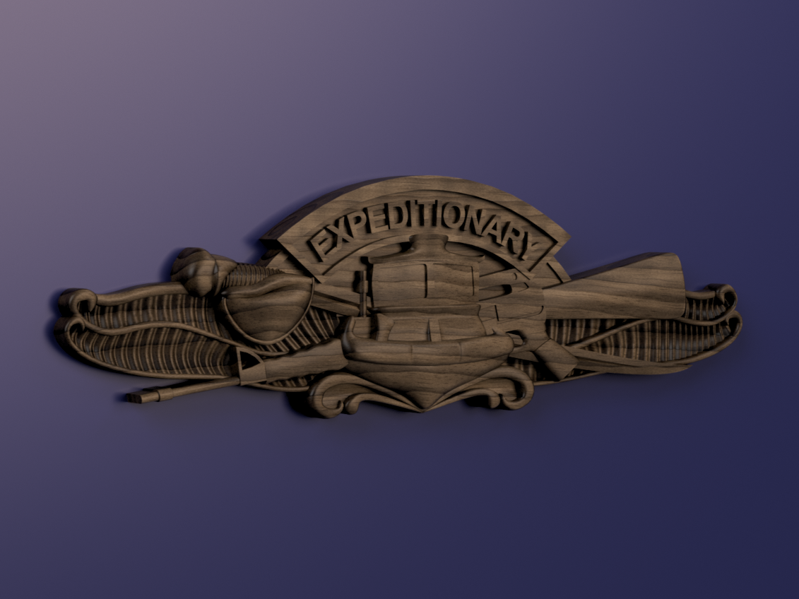 Navy Expeditionary Warfare (EXW) Insignia 3D stl file for CNC router