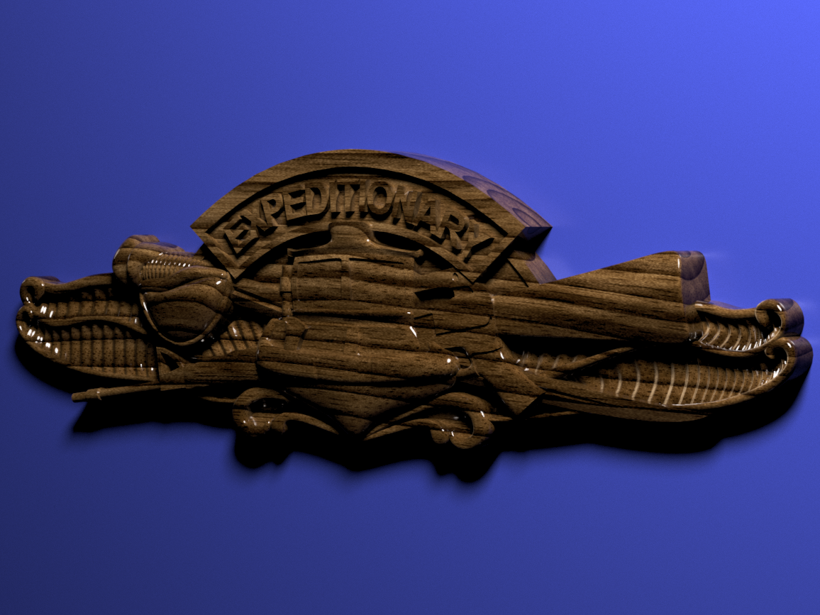 Navy Expeditionary Warfare (EXW) Insignia 3D stl file for CNC router