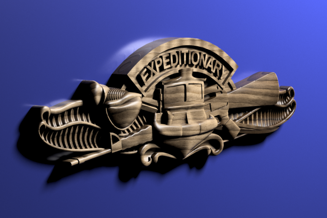 Navy Expeditionary Warfare (EXW) Insignia 3D stl file for CNC router