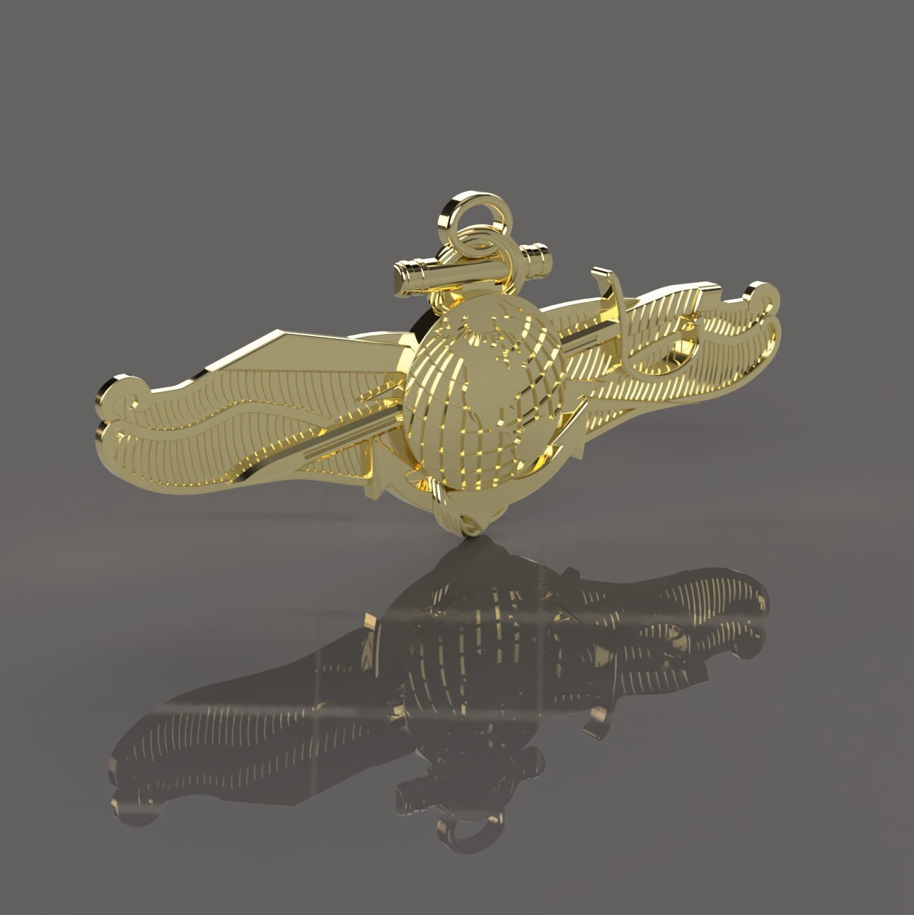 Navy Information Warfare Officer (IWO) insignia, 3D stl file for CNC router