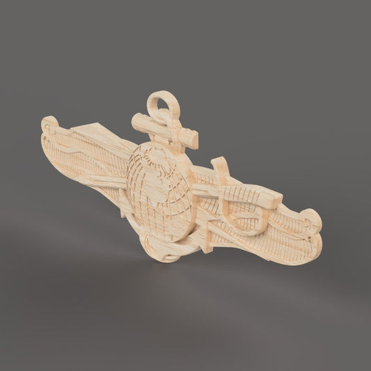 Navy Information Warfare Officer (IWO) insignia, 3D stl file for CNC router