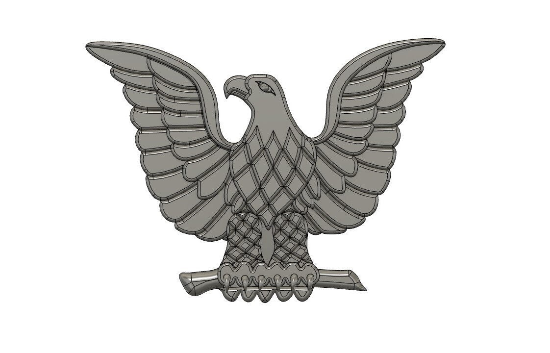 Navy Petty Officer perched eagle insignia 3D stl file for CNC router