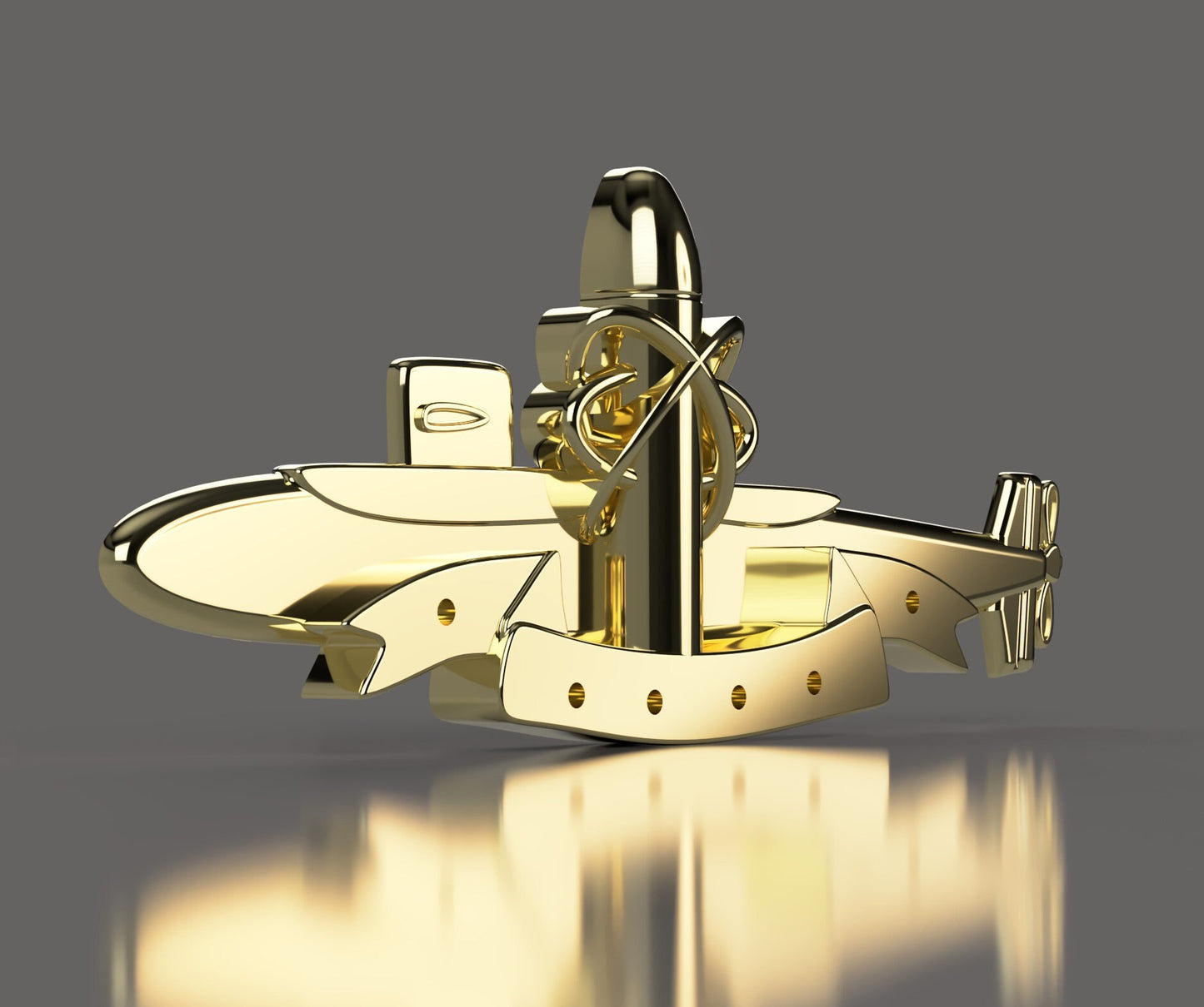Navy SSBN Deterrent Patrol Insignia , 3D stl file for CNC router