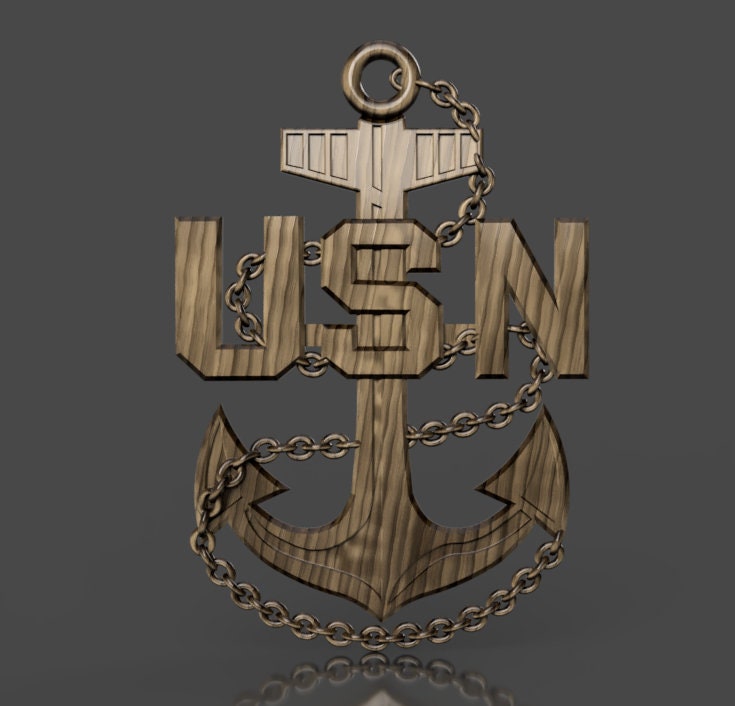 Navy Chief Petty Officer (CPO) insignia 3D stl file for CNC router