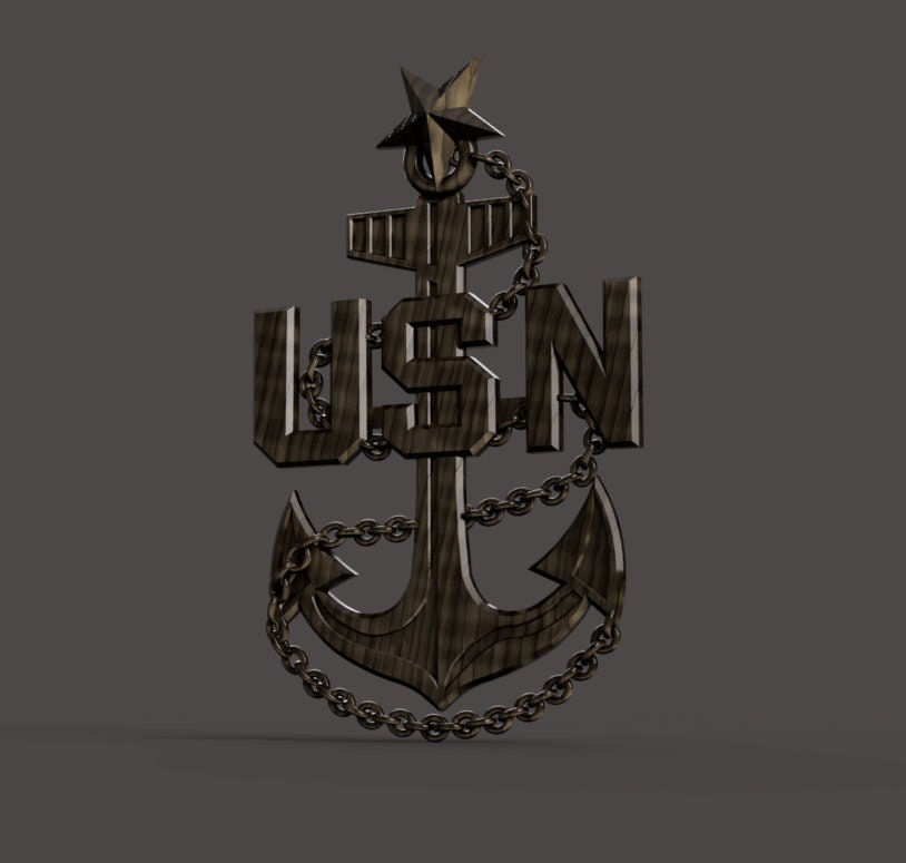 Navy Senior Chief Petty Officer (SCPO) insignia 3D stl file for CNC router