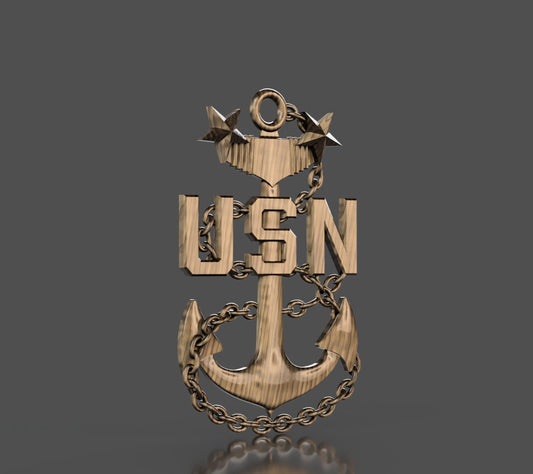 Navy Master Chief Petty Officer (MCPO) insignia 3D stl file for CNC router