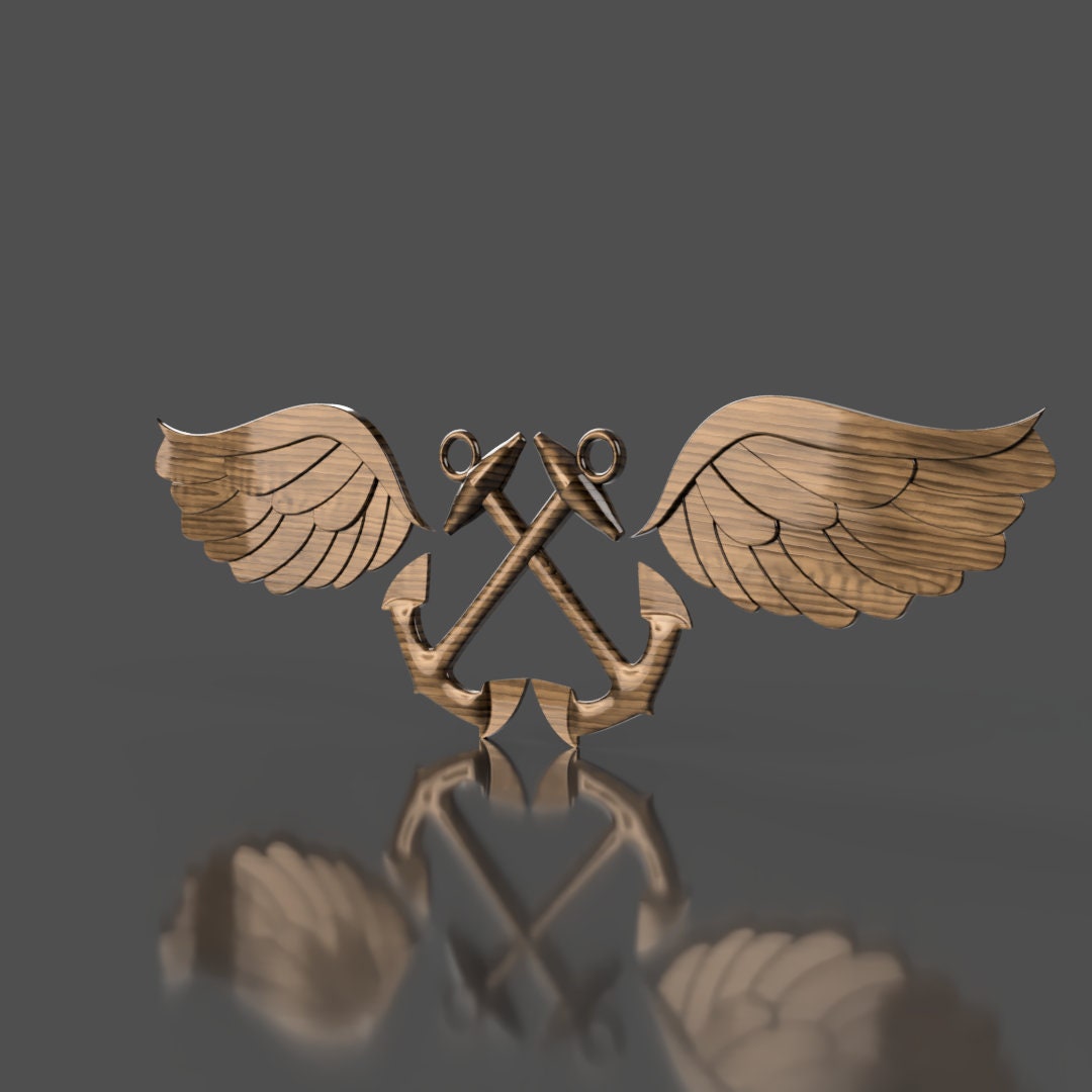 Navy Aviation Boatswain's Mate (AB) Rating Badge 3D stl file for CNC router