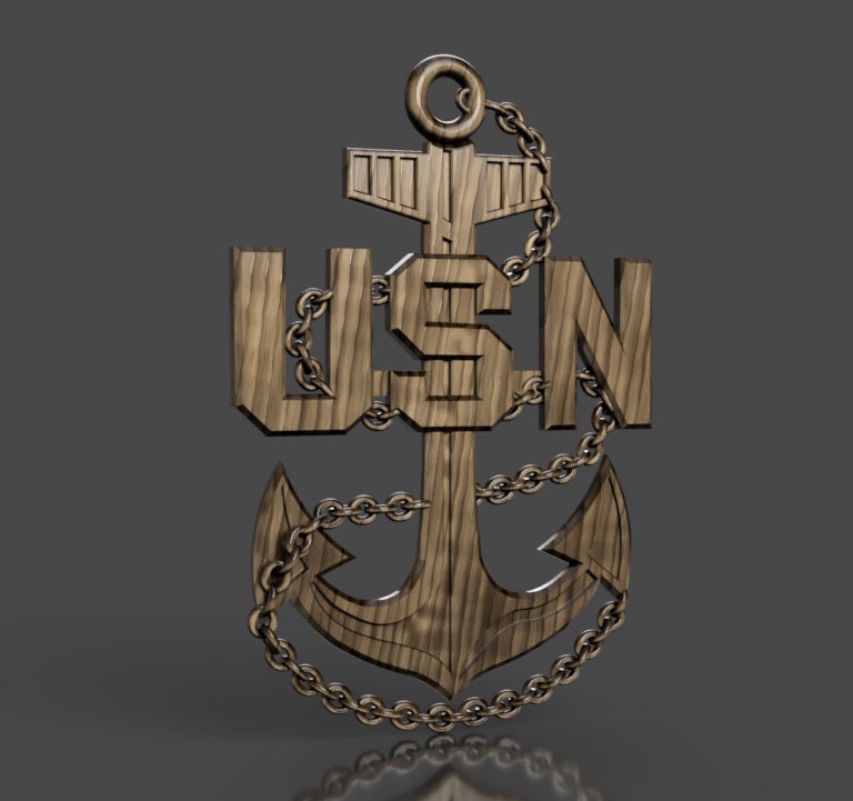 Navy Chief Petty Officer (CPO) insignia 3D stl file for CNC router