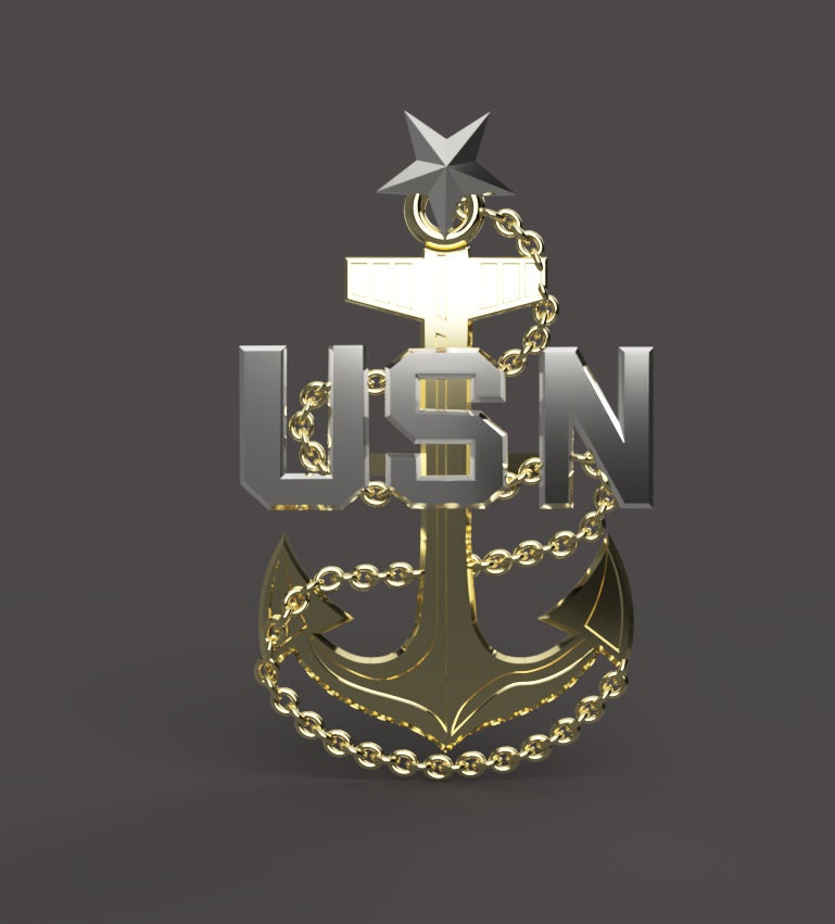 Navy Senior Chief Petty Officer (SCPO) insignia 3D stl file for CNC router