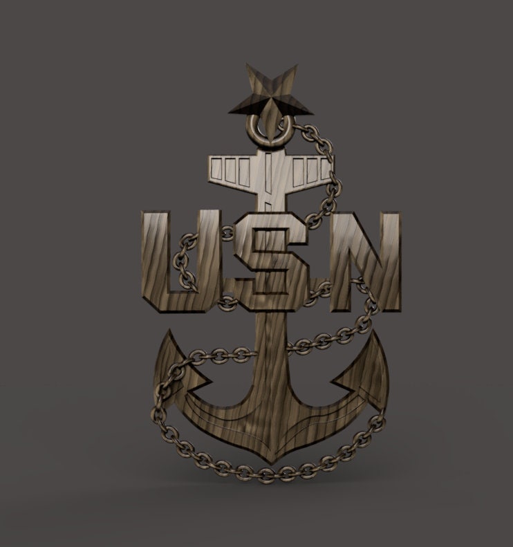Navy Senior Chief Petty Officer (SCPO) insignia 3D stl file for CNC router
