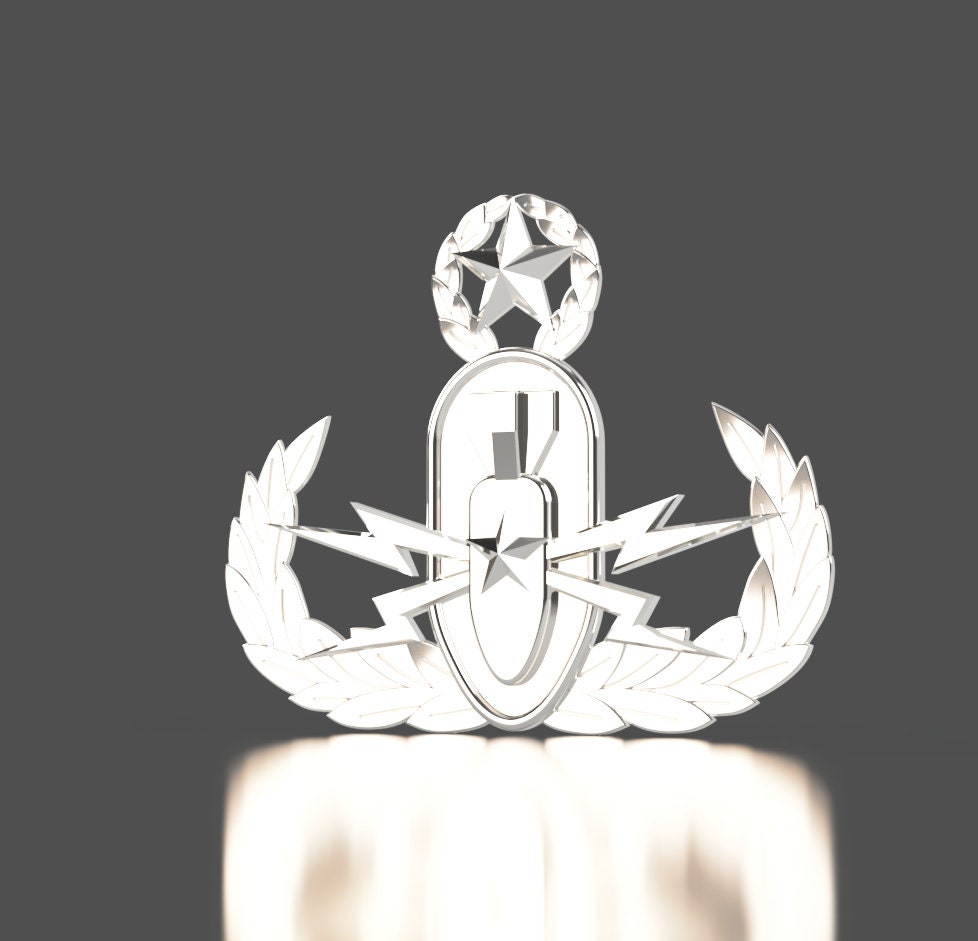 Armed Forces Master Explosive Ordinance Disposable (EOD) Badge insignia 3D stl file for CNC router