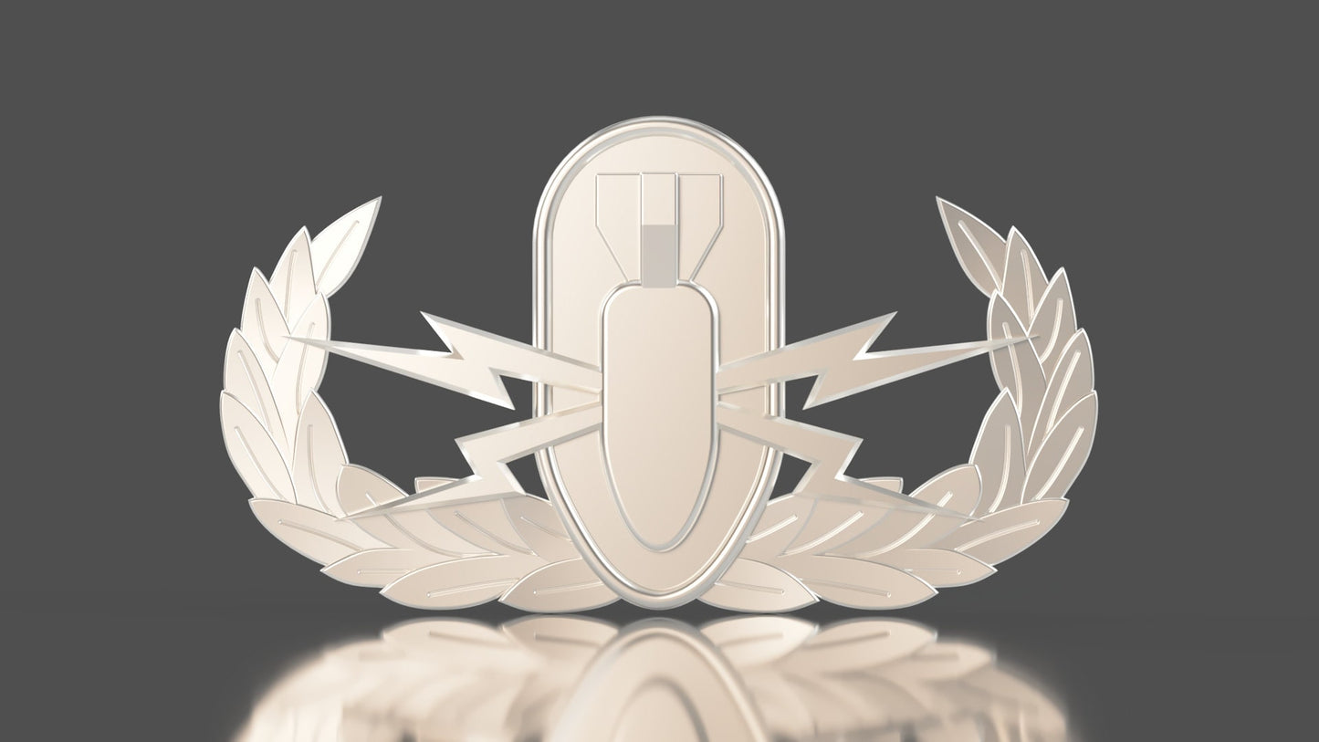 Armed Forces Basic Explosive Ordinance Disposable (EOD) Badge insignia 3D stl file for CNC router