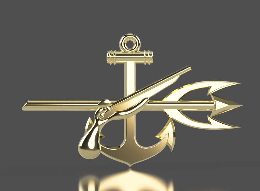 Navy Special  Operator (SO) Rating Badge 3D stl file for CNC router