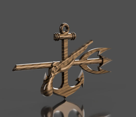 Navy Special  Operator (SO) Rating Badge 3D stl file for CNC router