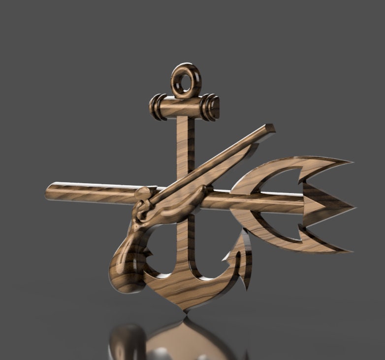 Navy Special  Operator (SO) Rating Badge 3D stl file for CNC router