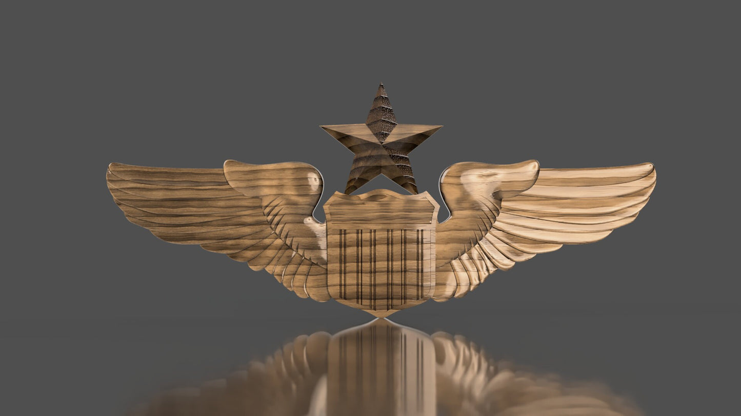 Air Force Senior Pilot Badge 3D stl file for CNC router