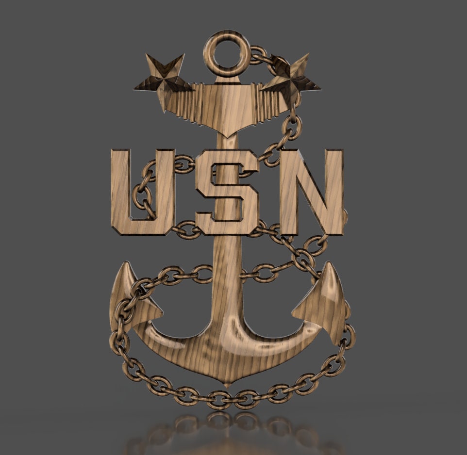 Navy Master Chief Petty Officer (MCPO) insignia 3D stl file for CNC router