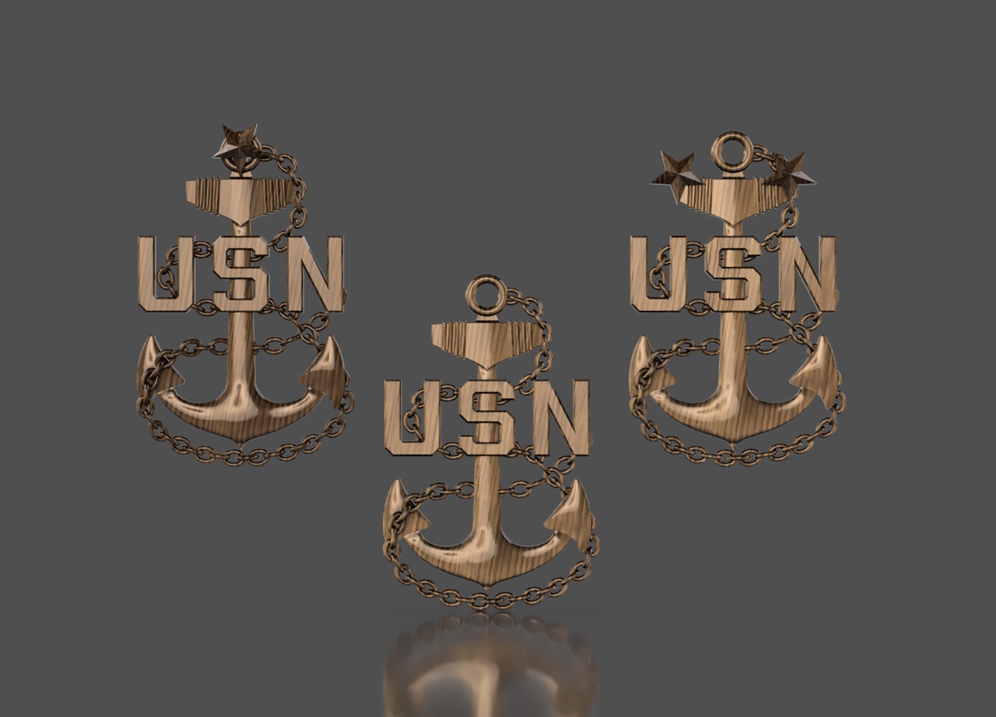 Navy Chief Petty Officer Insignia collection 3D stl file for CNC router