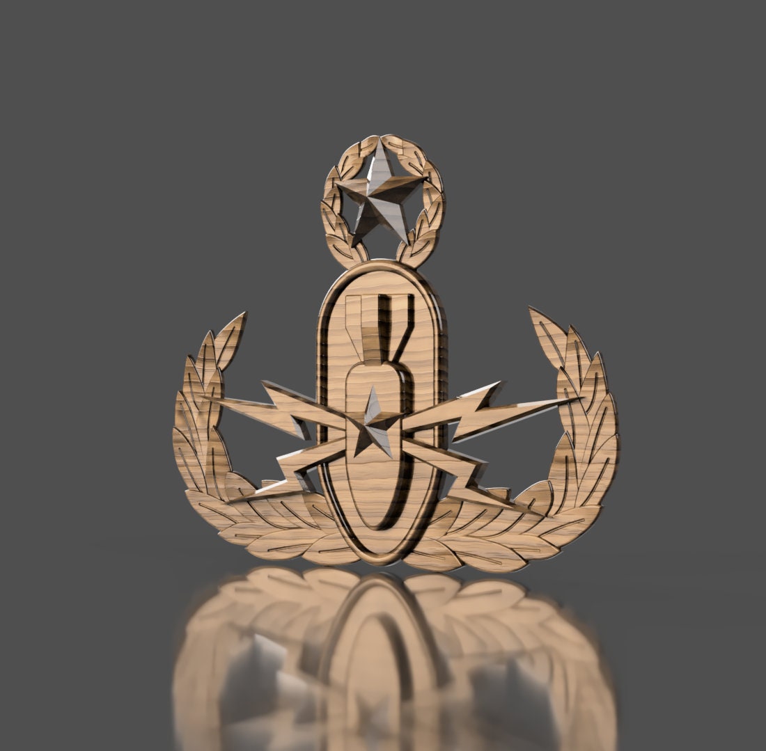 Armed Forces Master Explosive Ordinance Disposable (EOD) Badge insignia 3D stl file for CNC router