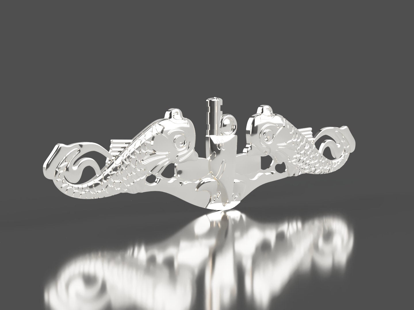 Navy Submarine Warfare SS Insignia 3D stl file for CNC router