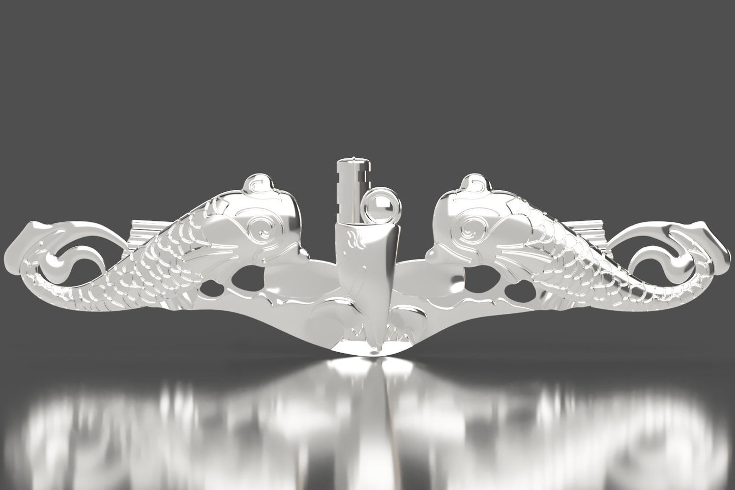 Navy Submarine Warfare SS Insignia 3D stl file for CNC router