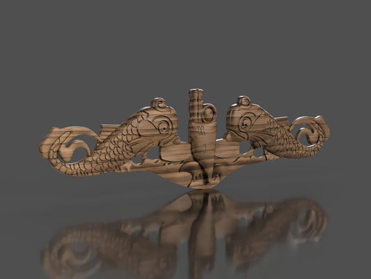 Navy Submarine Warfare SS Insignia 3D stl file for CNC router