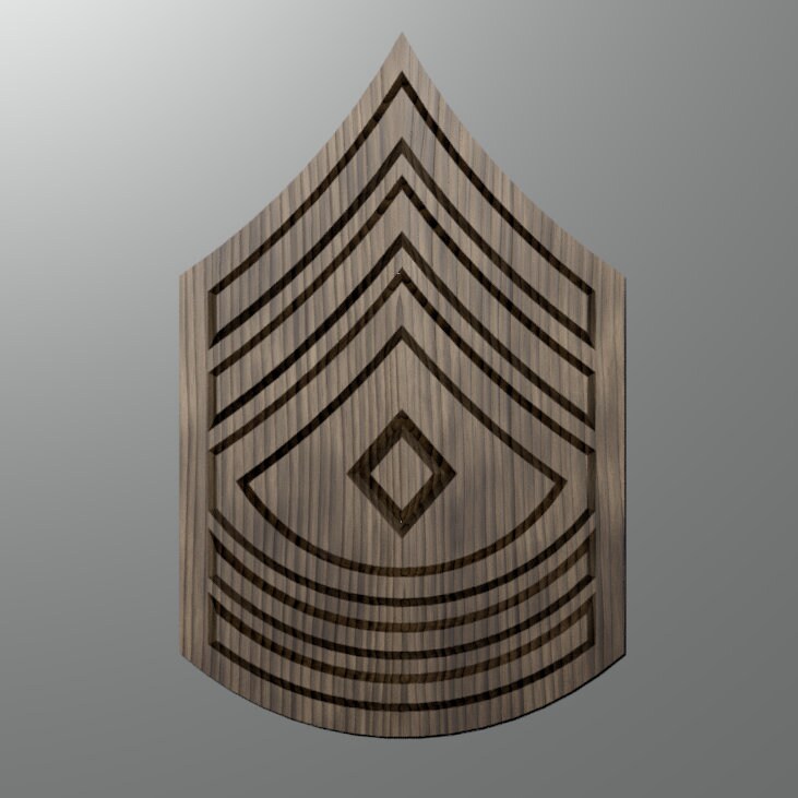 Army First Sergeant (1SG)  insignia 3D stl file for CNC router