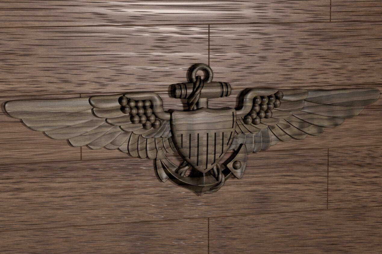 Naval Aviator insignia 3D stl file for CNC router