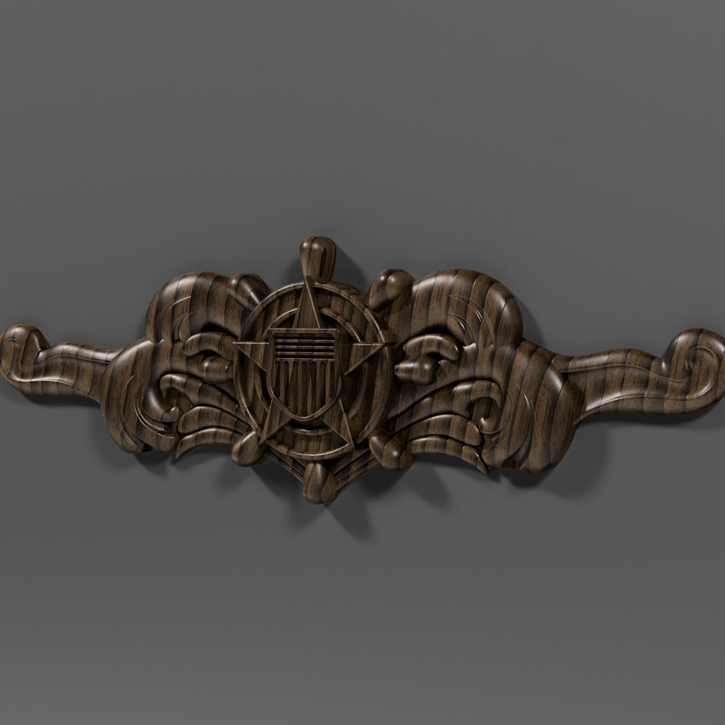 Coast Guard Cutterman insignia 3D stl file for CNC router
