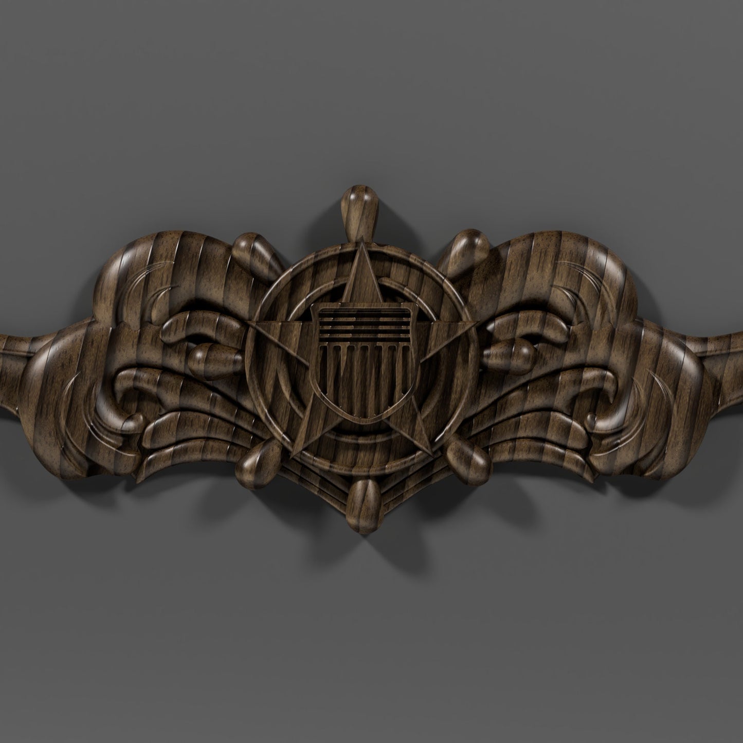 Coast Guard Cutterman insignia 3D stl file for CNC router