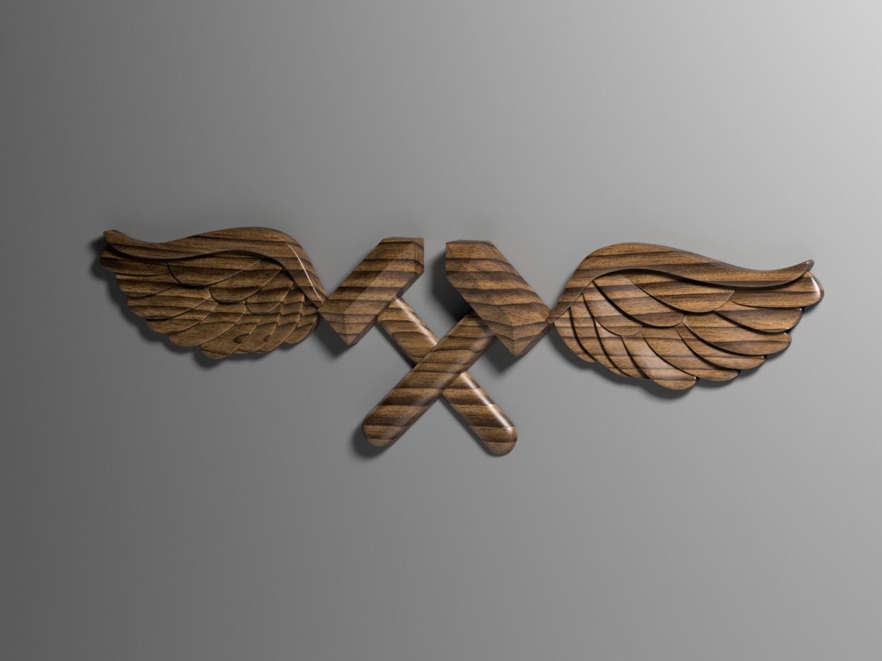 Navy Aviation structural mechanic (AM) Rating Badge 3D stl file for CNC router