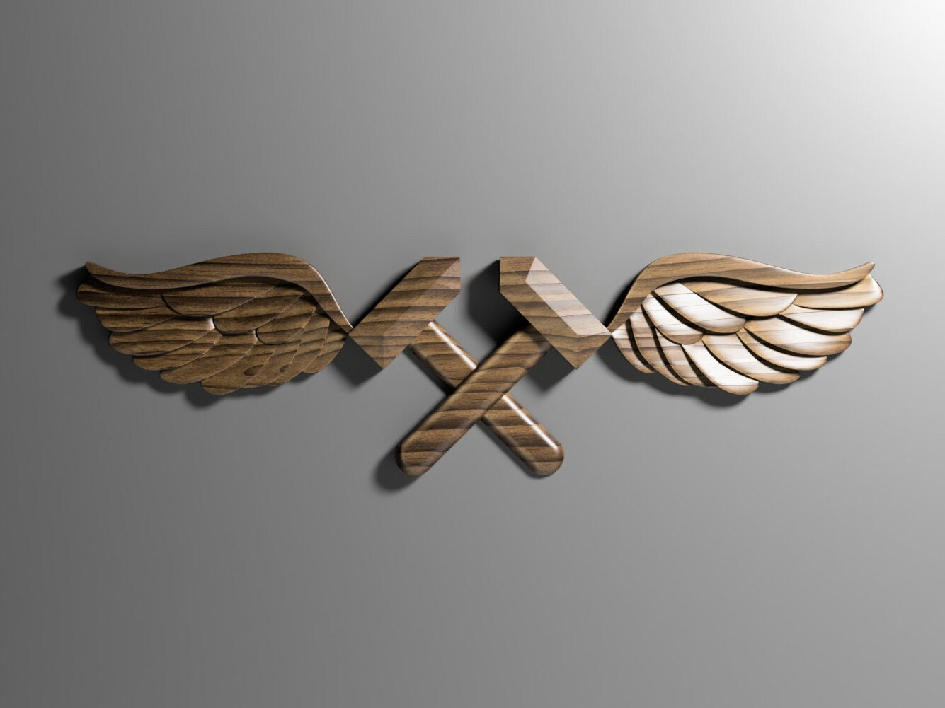 Navy Aviation structural mechanic (AM) Rating Badge 3D stl file for CNC router