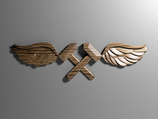 Navy Aviation structural mechanic (AM) Rating Badge 3D stl file for CNC router