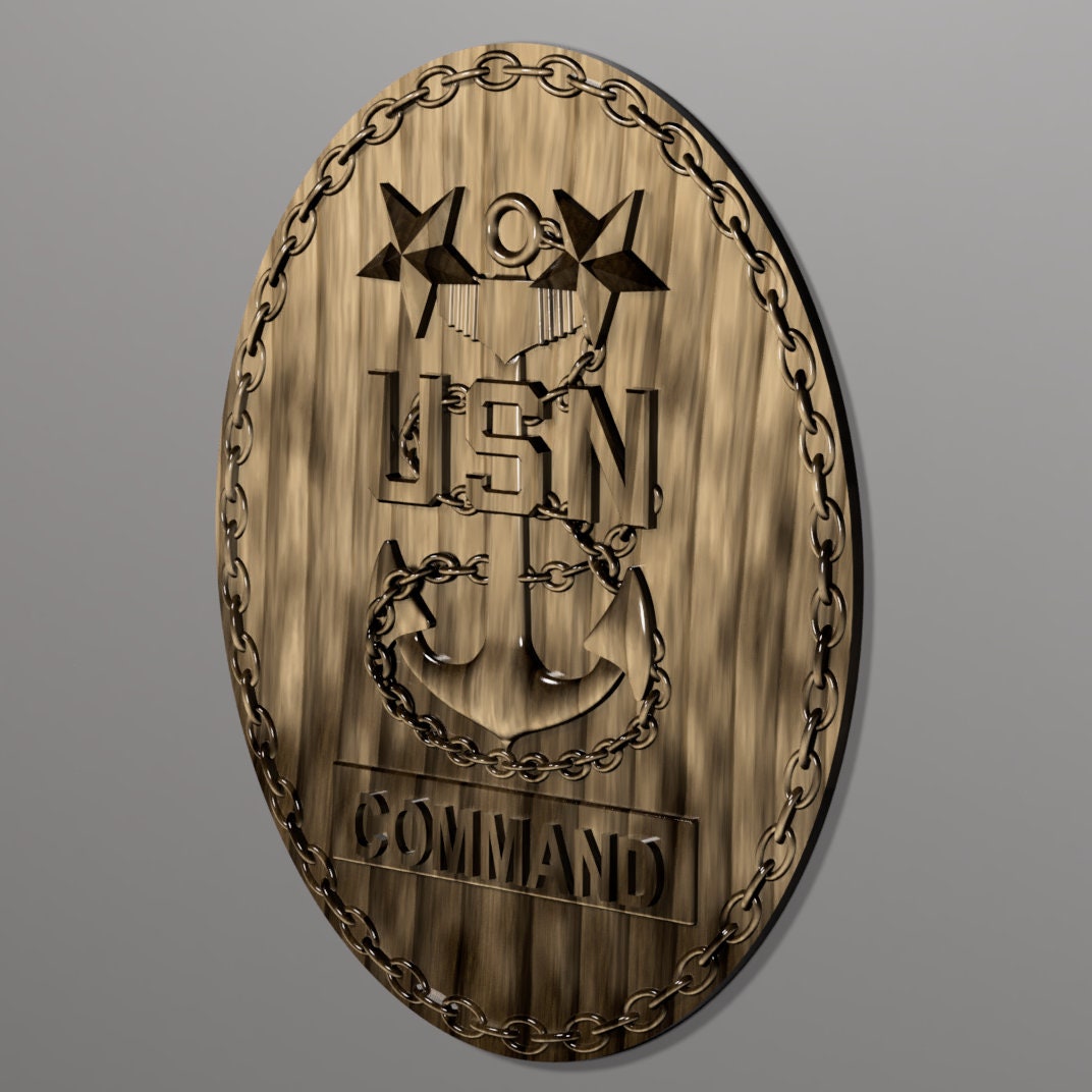 Navy Command Master Chief (CMC) insignia 3D stl file for CNC router