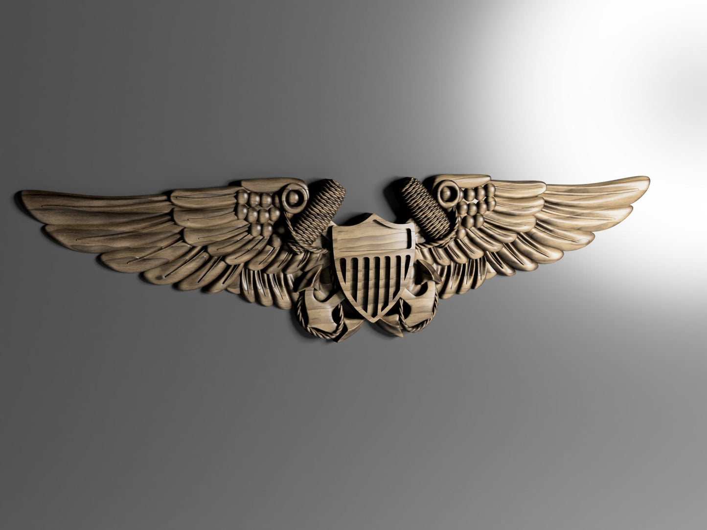 Navy Flight Officer wings 3D stl file for CNC router