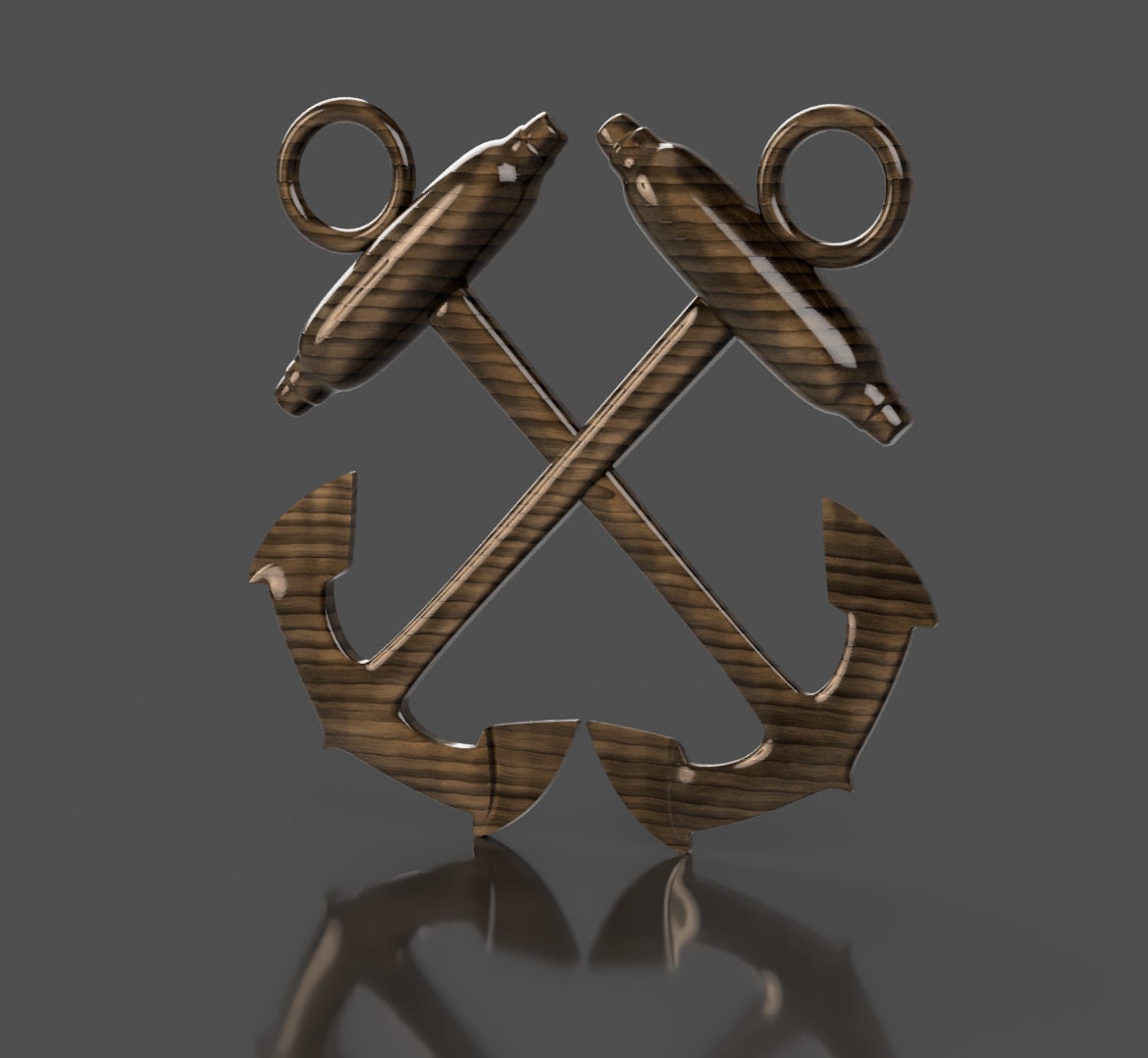Navy Boatswain Mate (BM) Rating Badge 3D stl file for CNC router