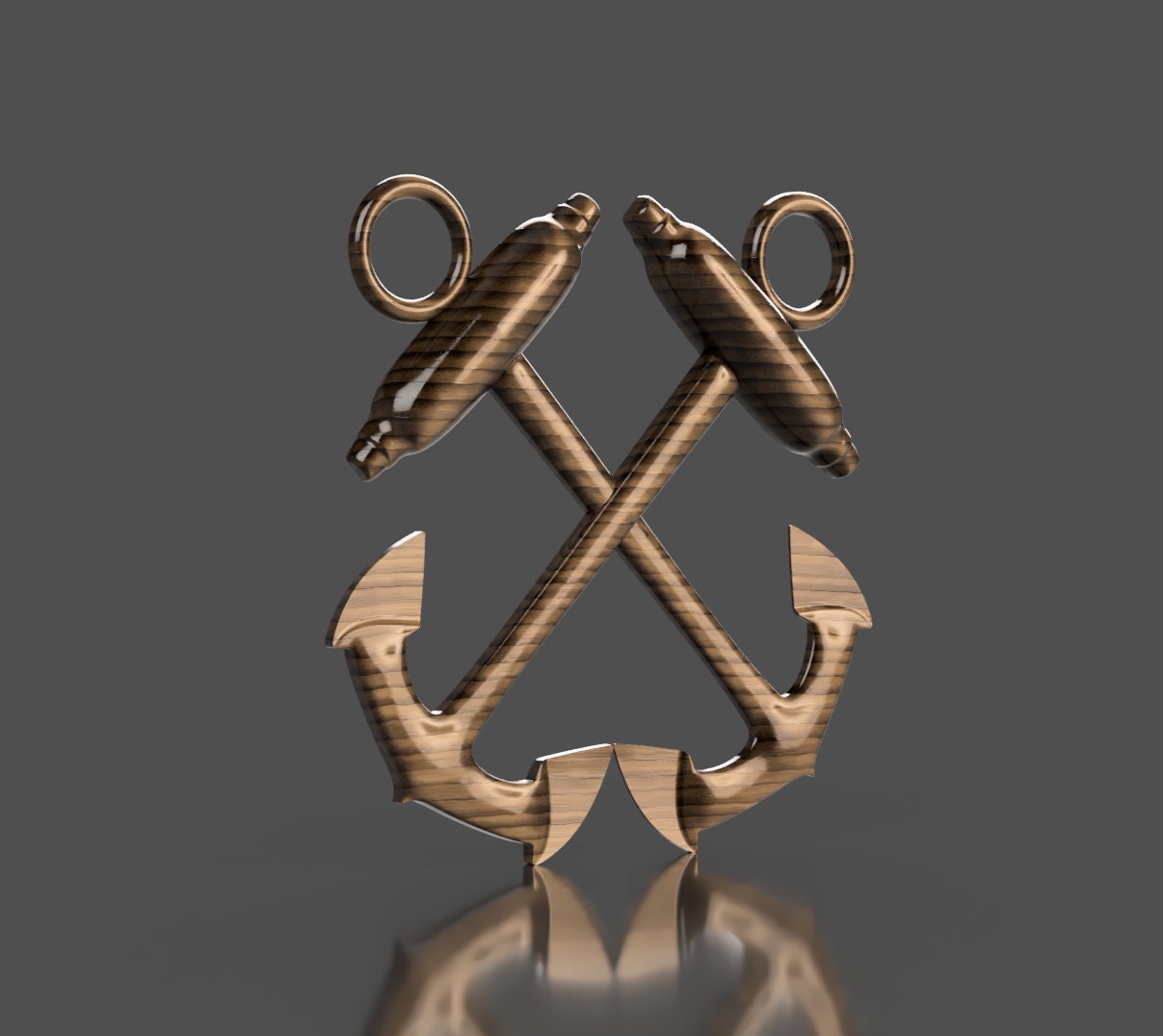 Navy Boatswain Mate (BM) Rating Badge 3D stl file for CNC router