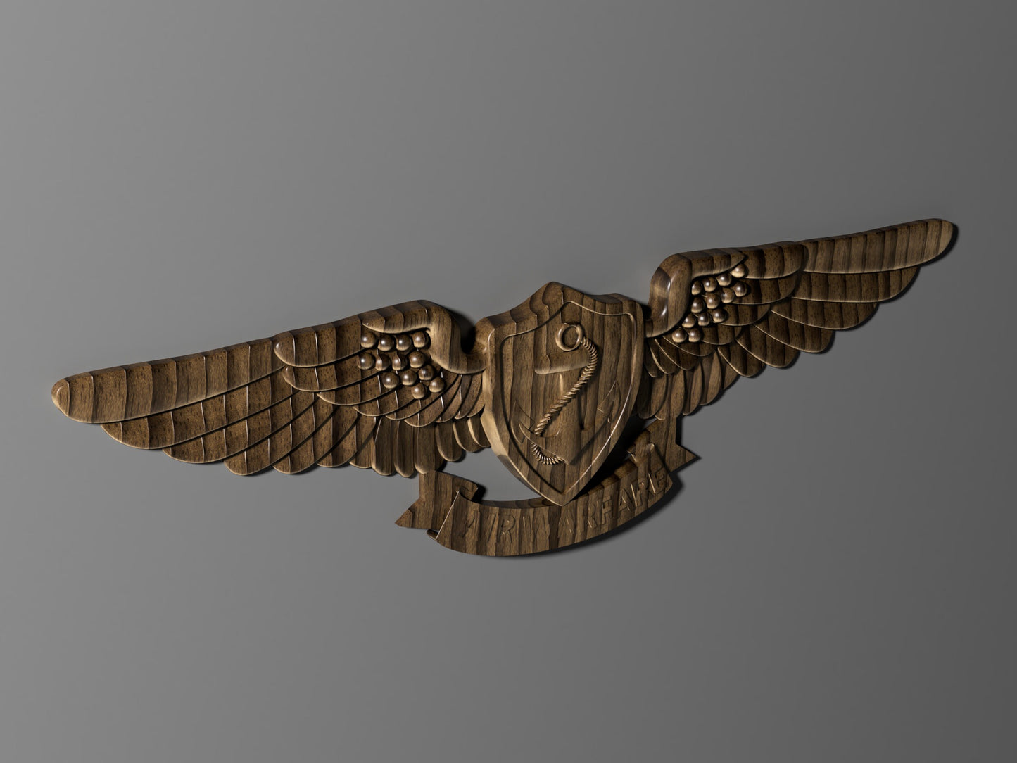 Navy Enlisted Aviation Warfare Specialist EAWS Insignia 3D stl file for CNC router