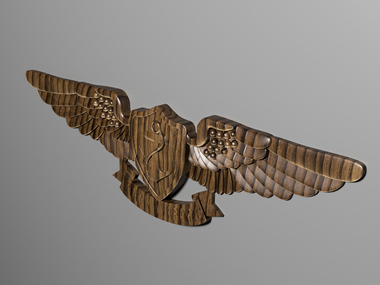 Navy Enlisted Aviation Warfare Specialist EAWS Insignia 3D stl file for CNC router