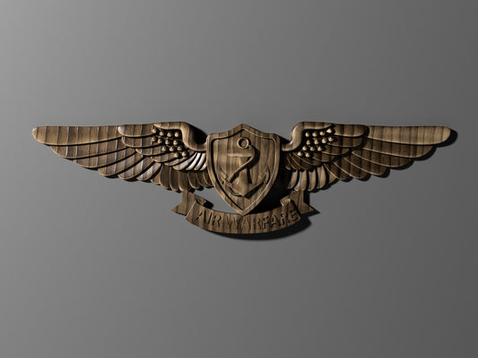 Navy Enlisted Aviation Warfare Specialist EAWS Insignia 3D stl file for CNC router