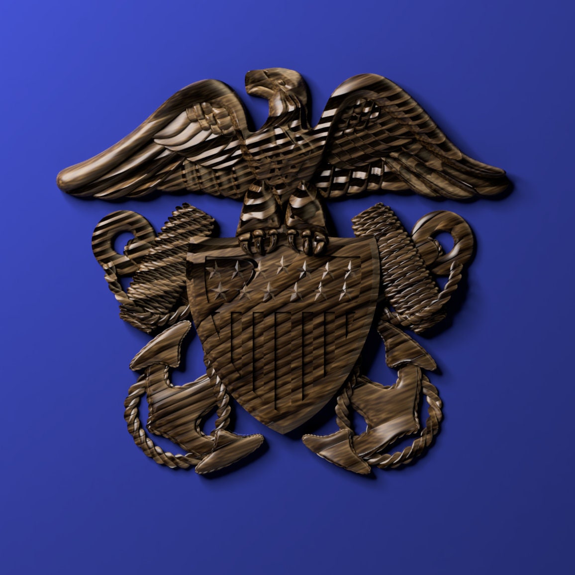 Navy Officers Crest 3D stl file for CNC router